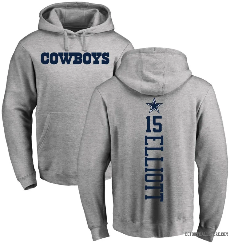 Ezekiel Elliott Men's Dallas Cowboys Pro Line by Branded Ash Backer Pullover Hoodie